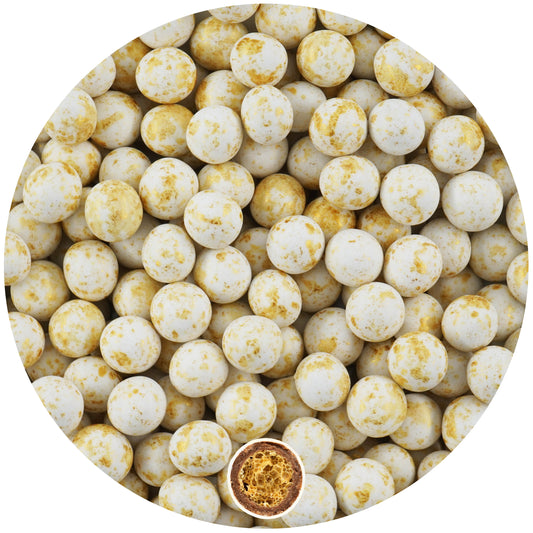 0,7kg Crispy Schokoperlen Mix large weiss-gold splashed