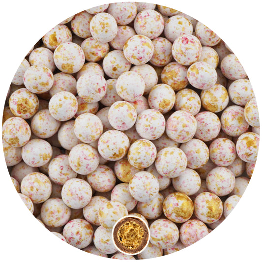 0,7kg Crispy Schokoperlen Mix large weiss-rosa-gold splashed