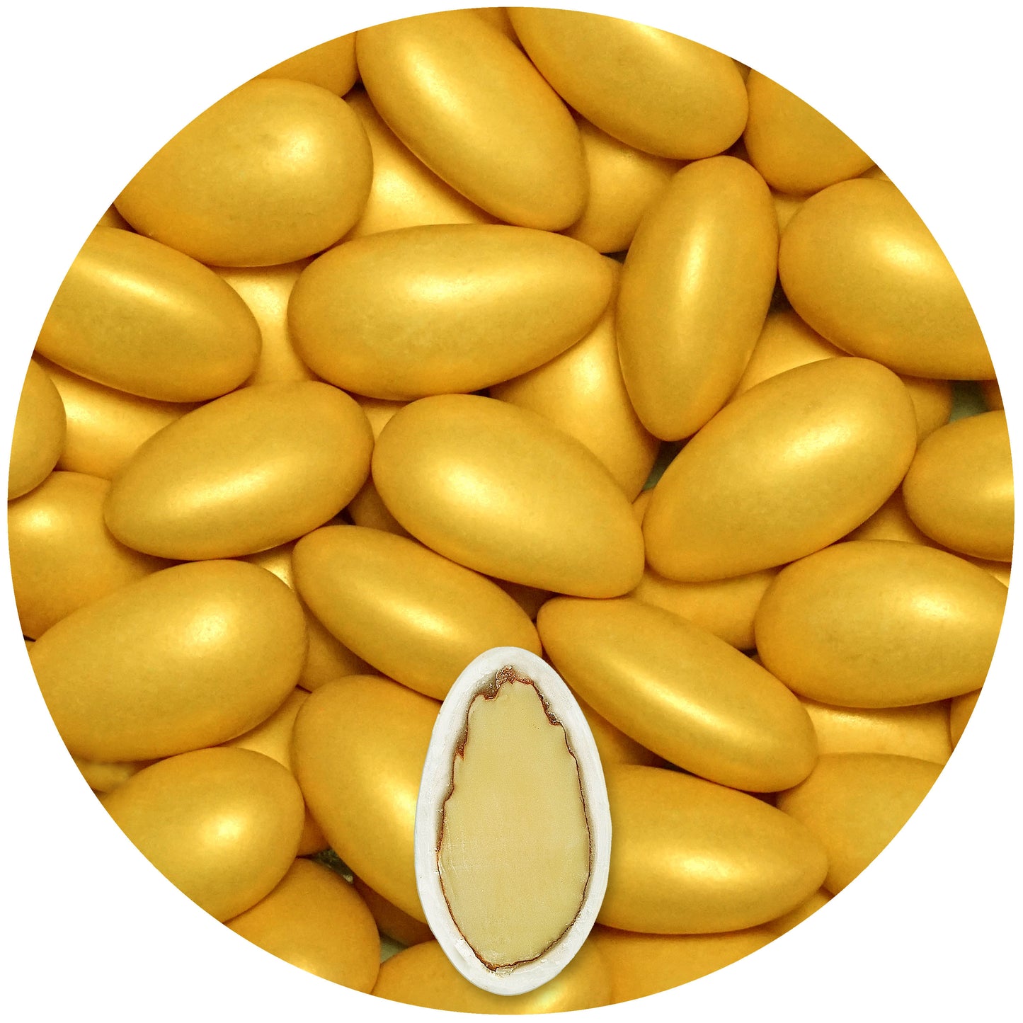 0,5kg Hochzeitsmandeln Nobile gold metallic matt
