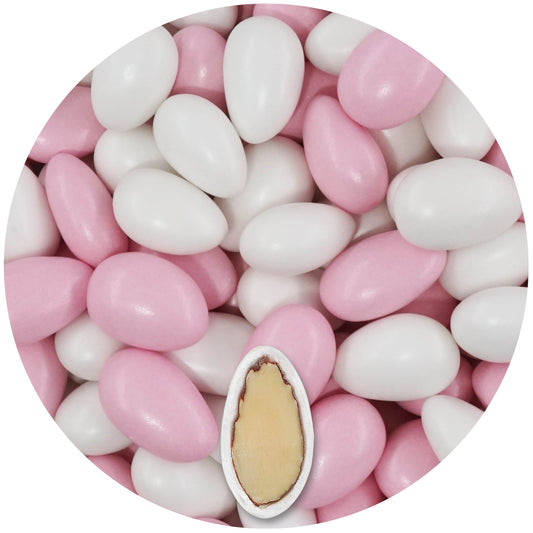 1kg Hochzeitsmandeln Conchiglia Mix weiss-rosa pearl