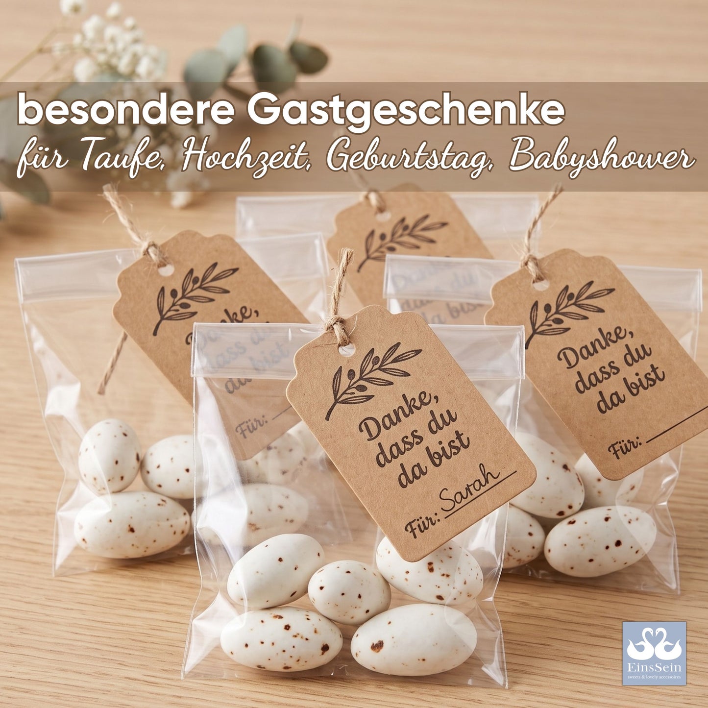 1kg Hochzeitsmandeln Premium Zimtmandeln weiss braun splashed matt