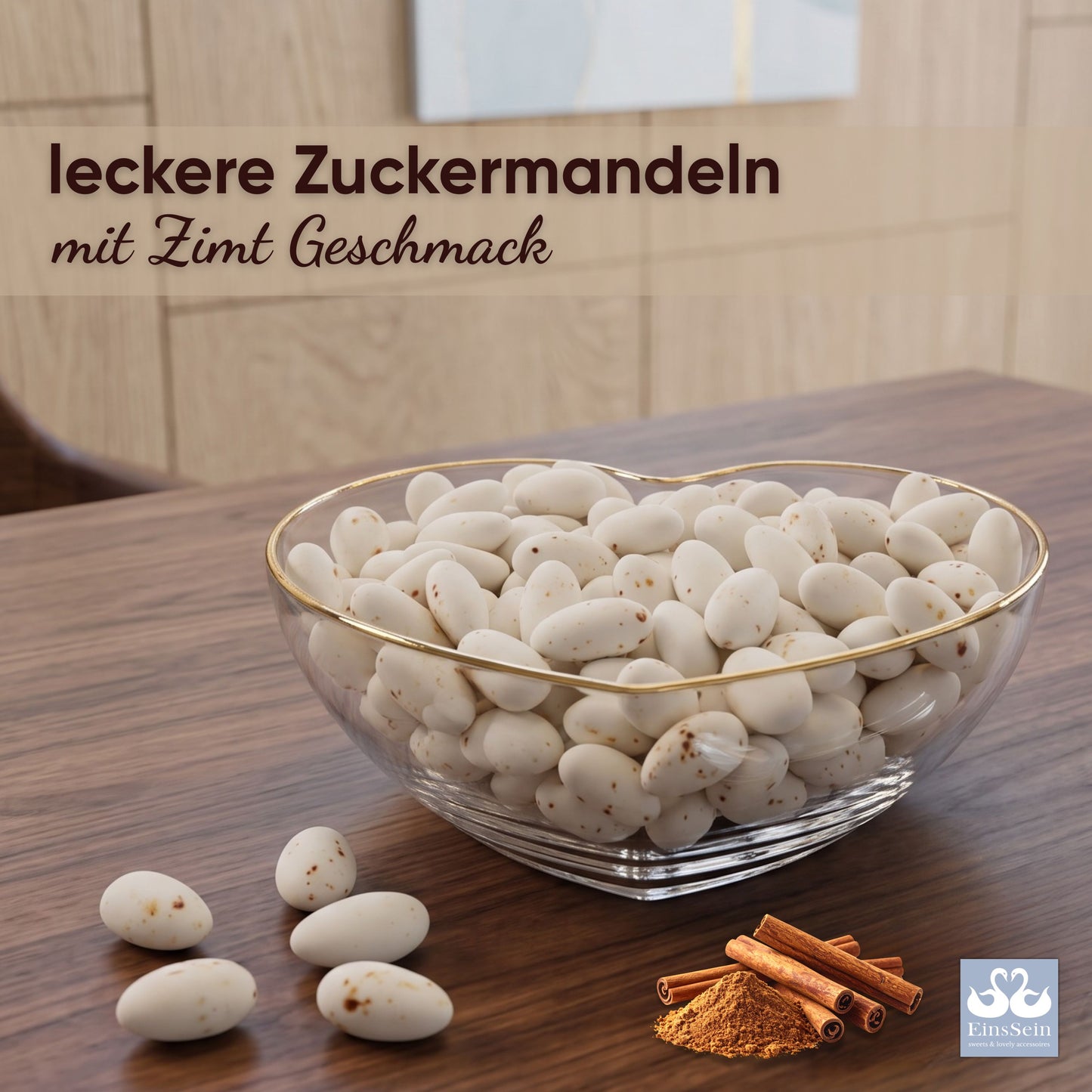 1kg Hochzeitsmandeln Premium Zimtmandeln weiss braun splashed matt
