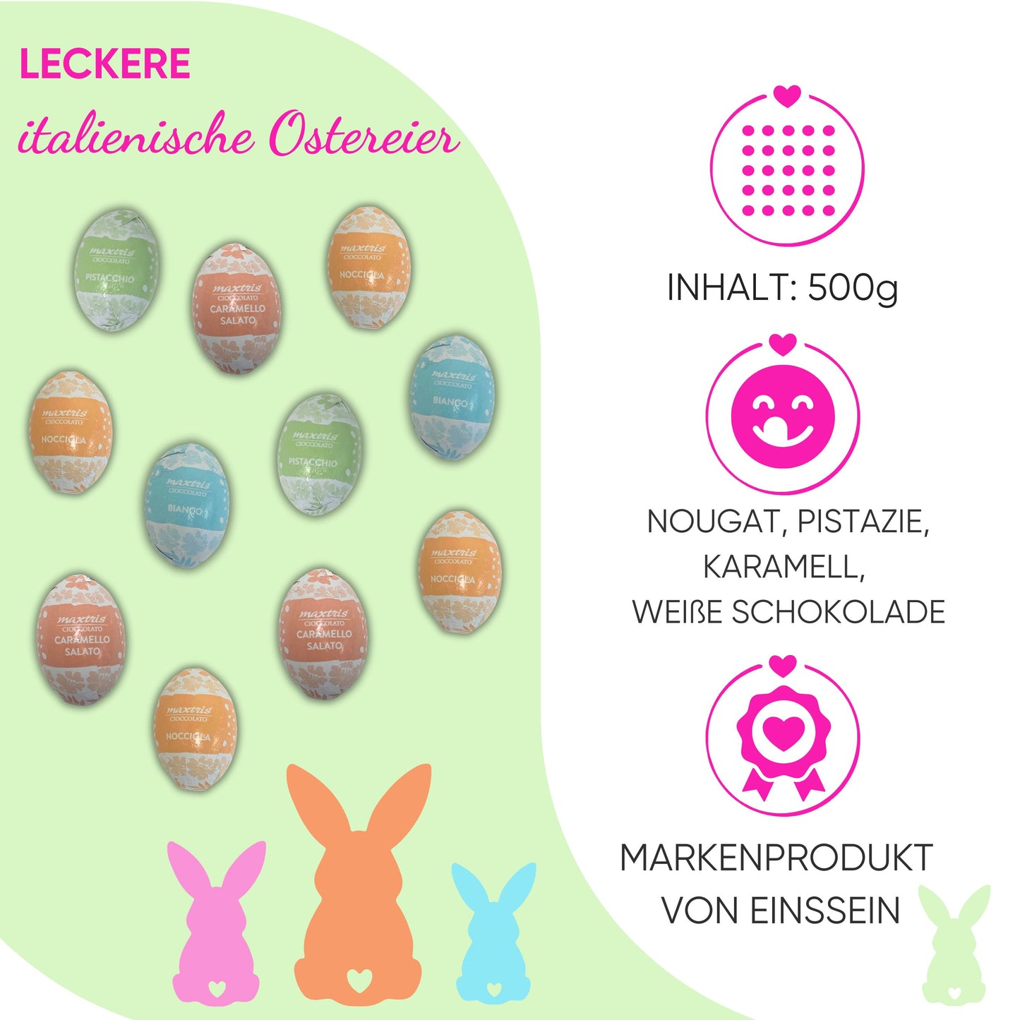 0,5 Schokoeier Ostern Bella Italia Premium 500g Geschmacksmix aus Italien
