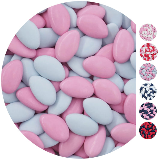1kg Schokodragees Mix rosa-hellblau