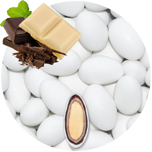 0,5kg Schokomandeln Double Schokolade weiss matt