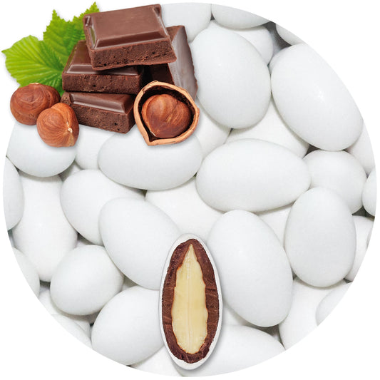 0,5kg Schokomandeln Nougat weiss matt