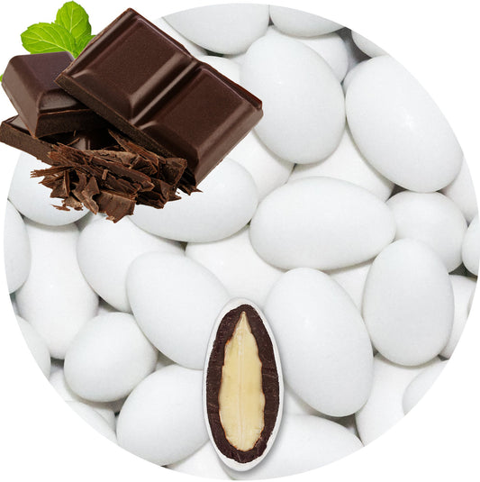 0,5kg Schokomandeln Schoko weiss matt
