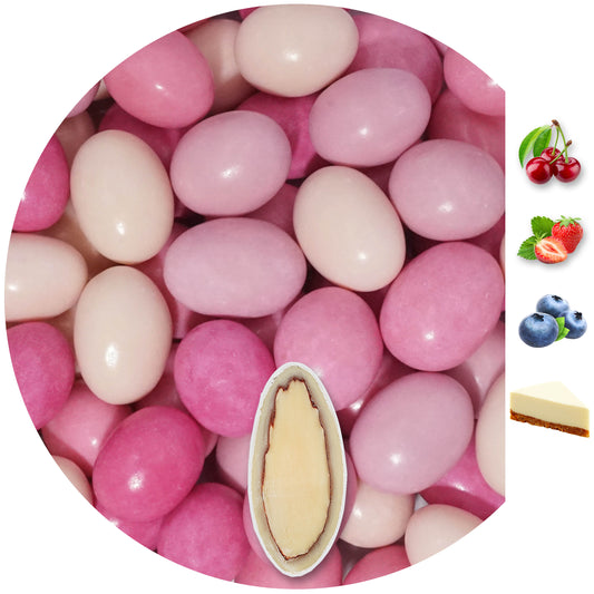 1kg Schokomandeln Geschmacksmix rosa-pink glanz