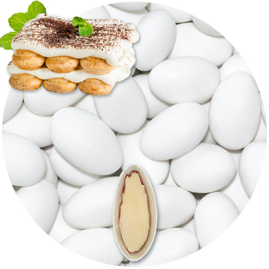0,5kg Schokomandeln Tiramisu weiss matt