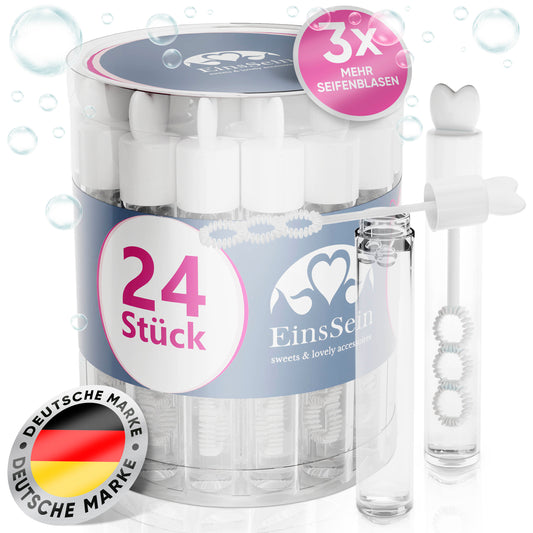 24x Seifenblasen Hochzeit Lovegläschen Box weiss