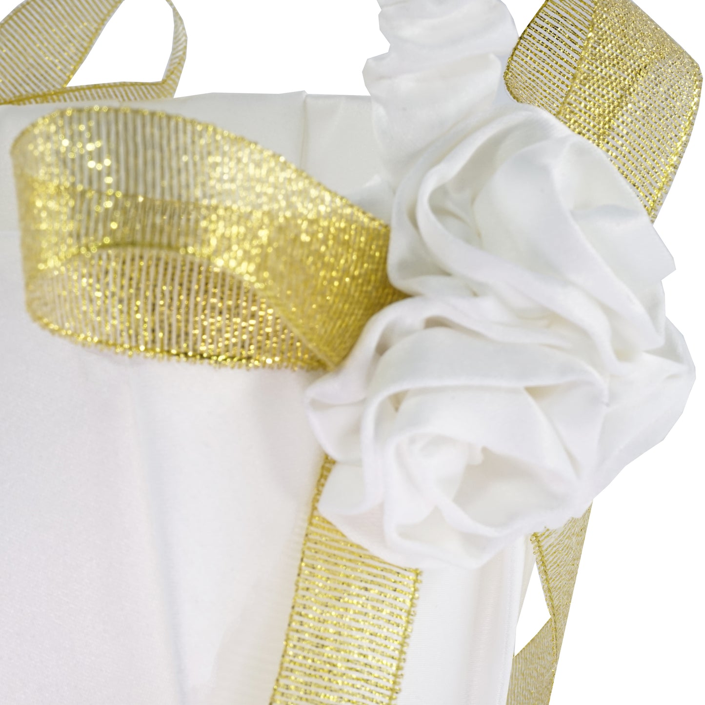 Streukörbchen Hochzeit Golden Flower Creme – 2er Set Blumenkörbchen