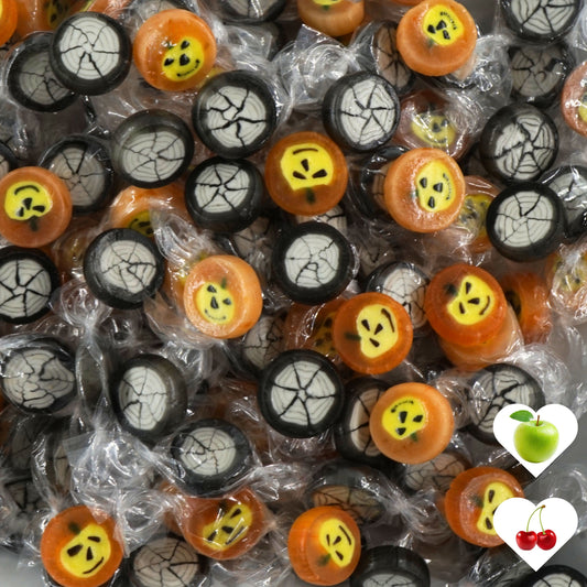 250g Halloween Bonbons Kürbis & Spinnennetz - Süßigkeiten für Halloween Großpackung