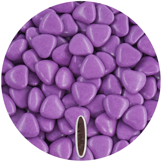 0,5kg Schokoherzen Dragees medium lila glanz