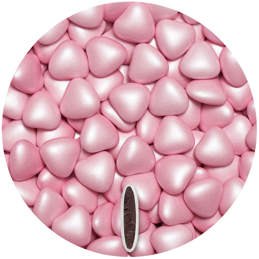 0,5kg Schokoherzen Dragees medium rosa pearl