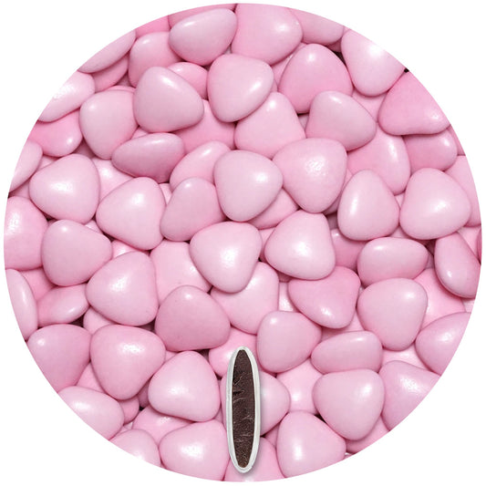 0,5kg Schokoherzen Dragees medium rosa glanz