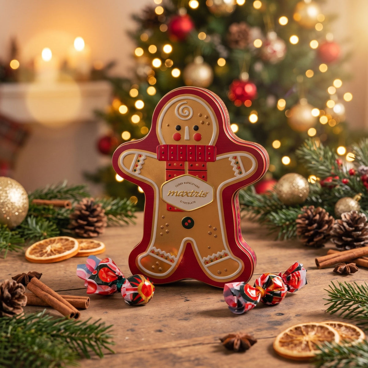 Geschenk Weihnachten Gingerbread – Pralinen in festlicher Verpackung